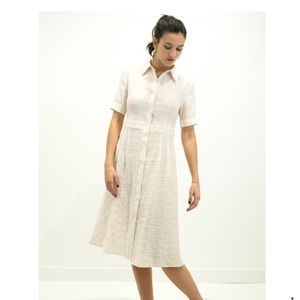 Anthropologie the korner Short Sleeve Button Down Dress size 8
